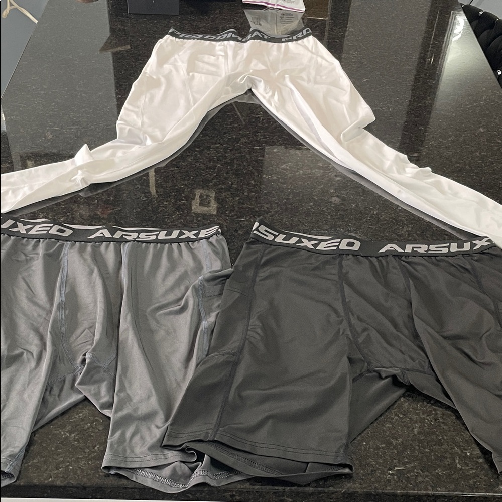 Men's Performance compression tights - White and Gray